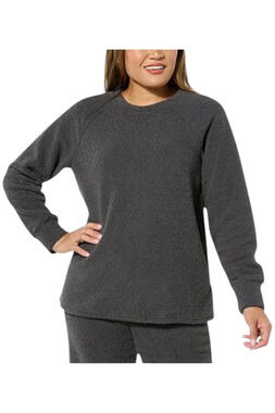 Comfort Code Wome's Marshmallow Knit Crew Neck Top Charcoal - Regular